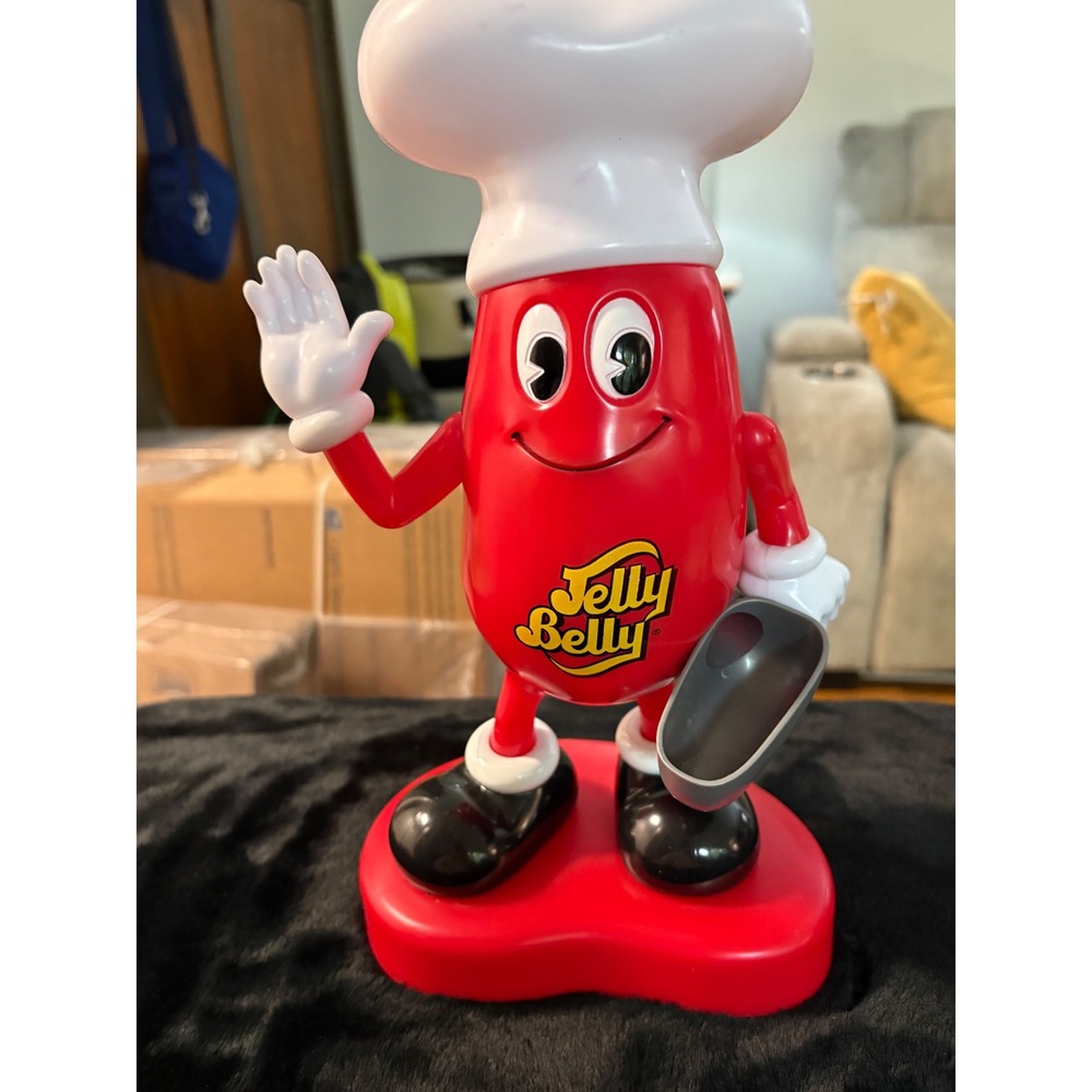 Jelly Belly Mr Jelly Belly Chef Bean Candy Dispenser Red White 2018 Mascot Scoop